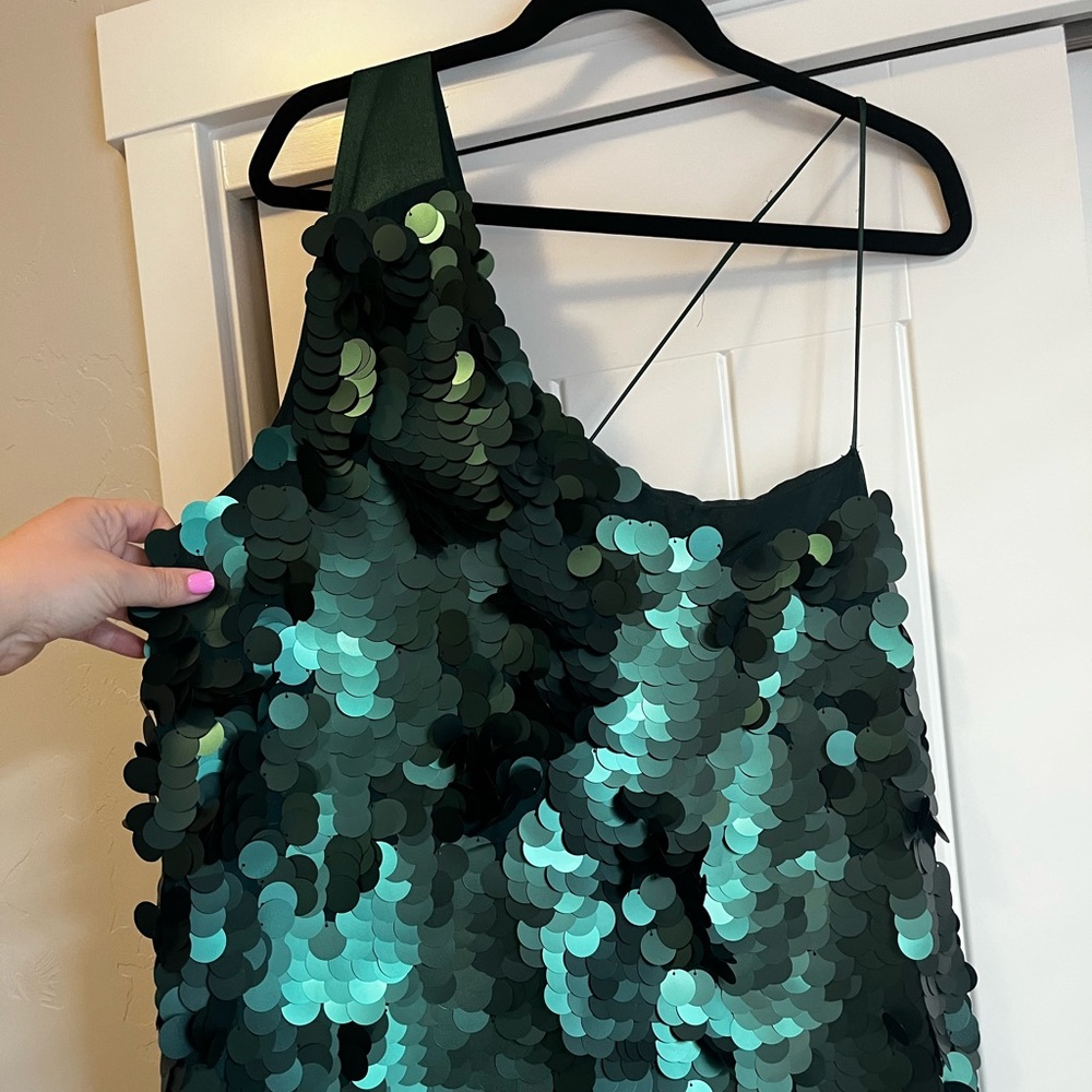 NWT Anthropologie Emerald Green Sequin Dress